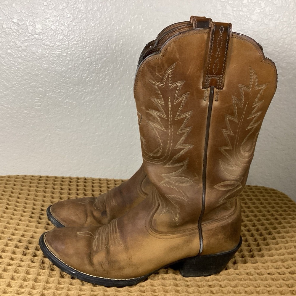 Ariat Western Equestrian Boots Brown Leather Women's Sz US 6.5 C Cowboy